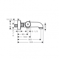 Baterie cada-dus termostatata Hansgrohe, Ecostat 1001, crom